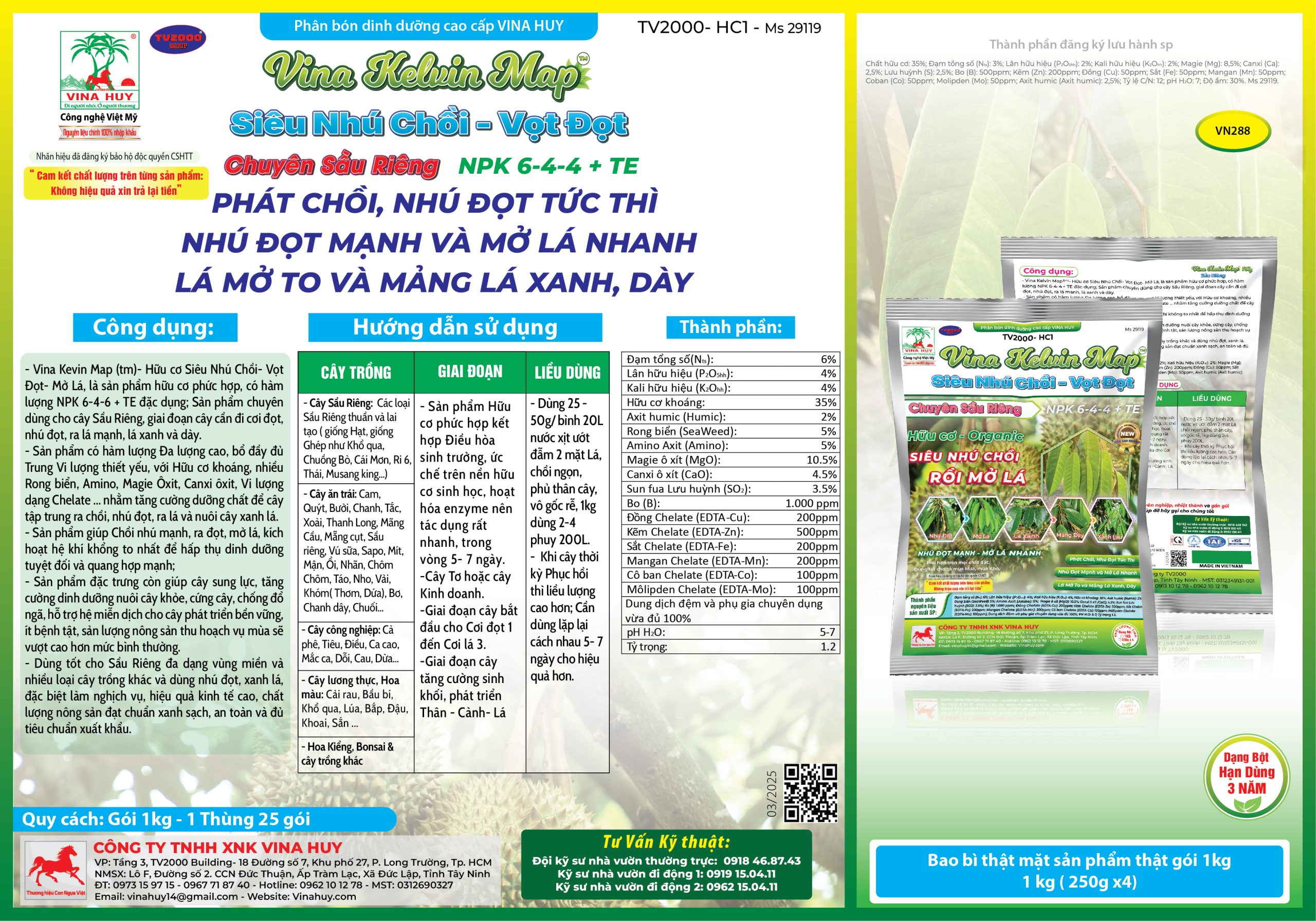 🌱🍃 Vina Kelvin Map® – Siêu Nhú Chồi, Vọt Đọt, Rối Mở Lá 🍃🌱