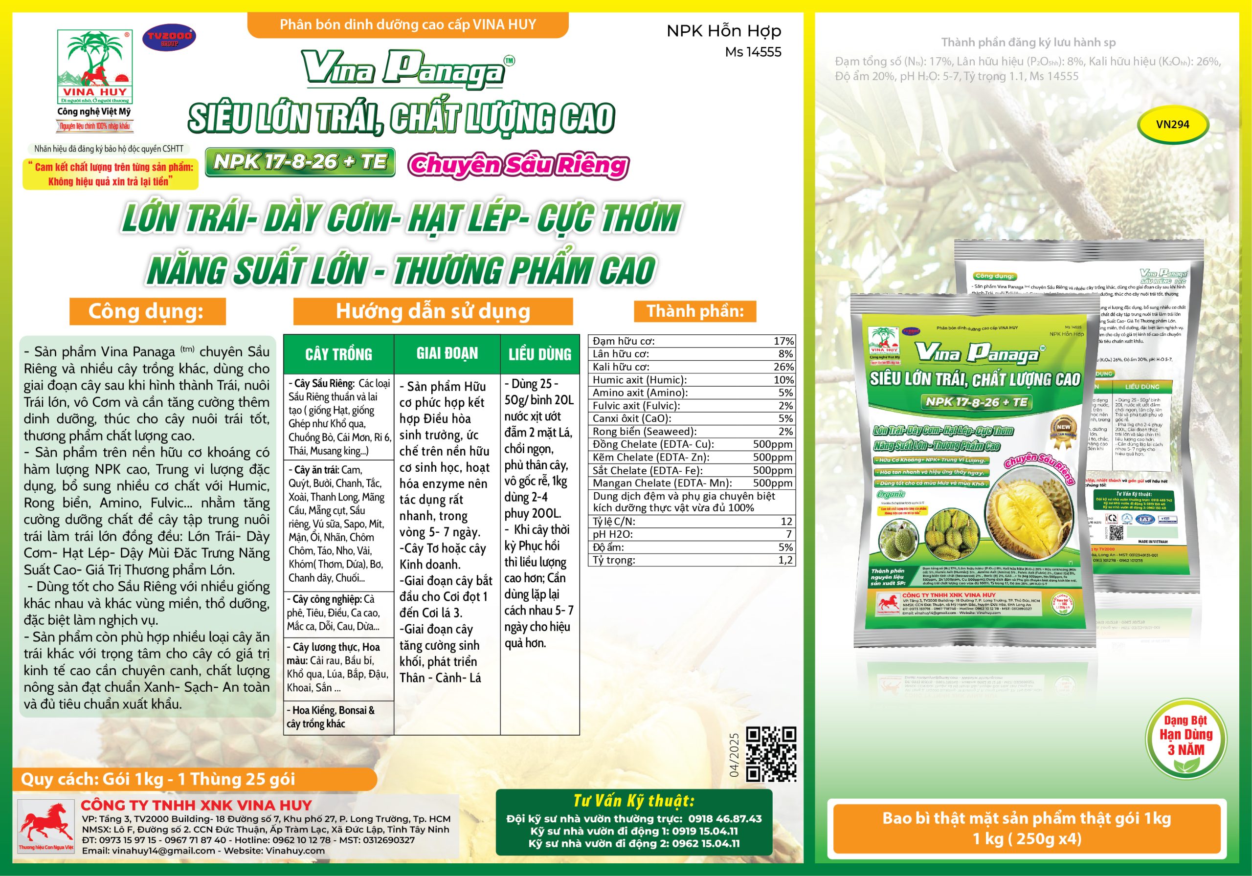 🌿✨ Vina Panaga® – Siêu Lớn Trái, Chất Lượng Cao ✨🌿